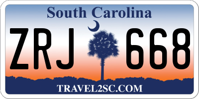 SC license plate ZRJ668