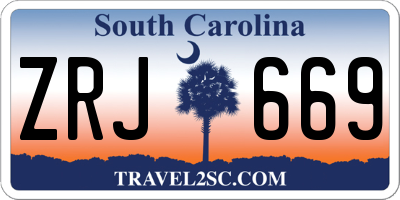 SC license plate ZRJ669