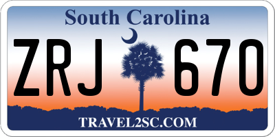 SC license plate ZRJ670