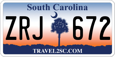 SC license plate ZRJ672