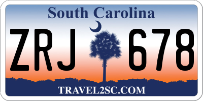 SC license plate ZRJ678