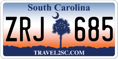 SC license plate ZRJ685