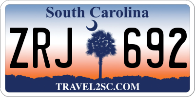 SC license plate ZRJ692