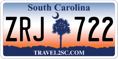 SC license plate ZRJ722