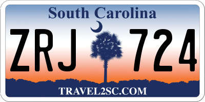 SC license plate ZRJ724
