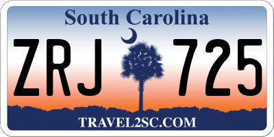 SC license plate ZRJ725