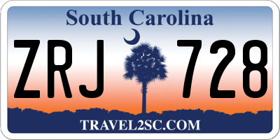SC license plate ZRJ728