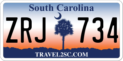 SC license plate ZRJ734