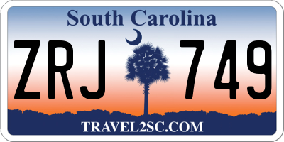 SC license plate ZRJ749