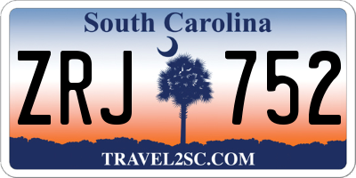 SC license plate ZRJ752