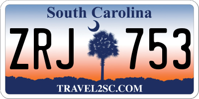 SC license plate ZRJ753