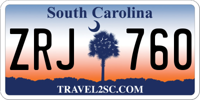 SC license plate ZRJ760