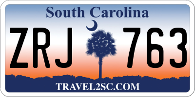 SC license plate ZRJ763