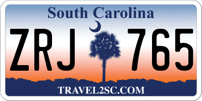 SC license plate ZRJ765