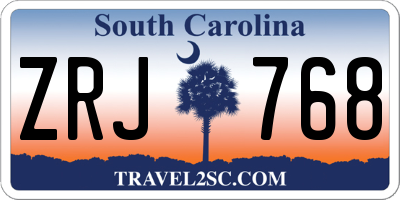 SC license plate ZRJ768