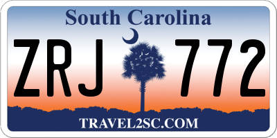 SC license plate ZRJ772