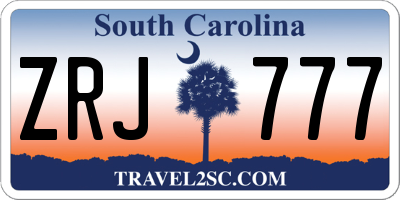SC license plate ZRJ777
