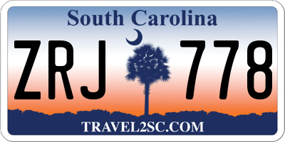 SC license plate ZRJ778