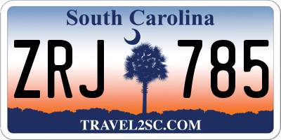 SC license plate ZRJ785