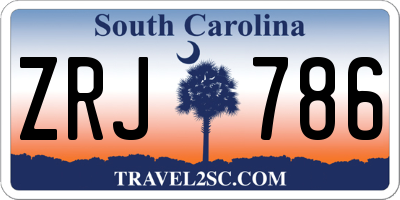 SC license plate ZRJ786