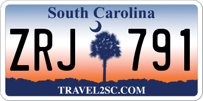 SC license plate ZRJ791