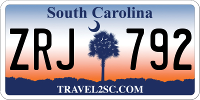 SC license plate ZRJ792