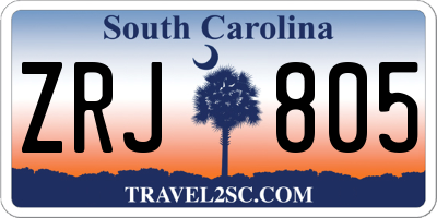 SC license plate ZRJ805