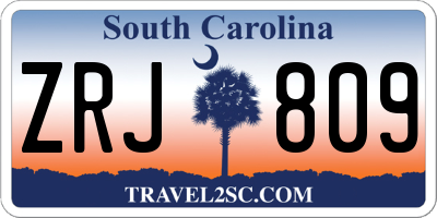 SC license plate ZRJ809