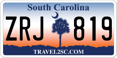 SC license plate ZRJ819