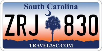 SC license plate ZRJ830