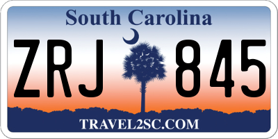 SC license plate ZRJ845