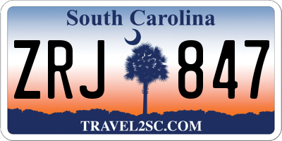 SC license plate ZRJ847
