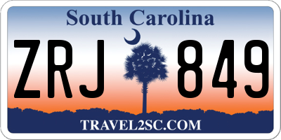 SC license plate ZRJ849