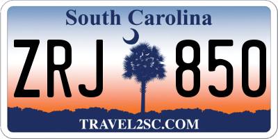 SC license plate ZRJ850