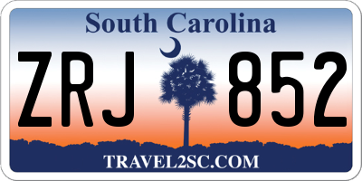 SC license plate ZRJ852