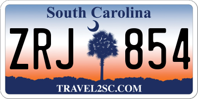 SC license plate ZRJ854