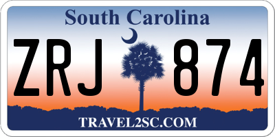 SC license plate ZRJ874