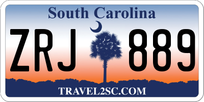 SC license plate ZRJ889