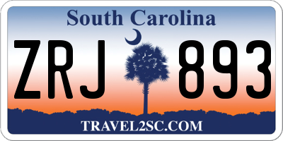 SC license plate ZRJ893