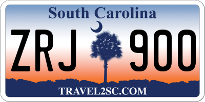 SC license plate ZRJ900