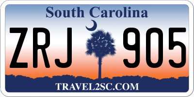 SC license plate ZRJ905