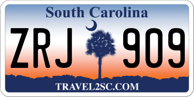 SC license plate ZRJ909