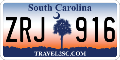 SC license plate ZRJ916