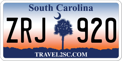 SC license plate ZRJ920