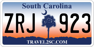 SC license plate ZRJ923
