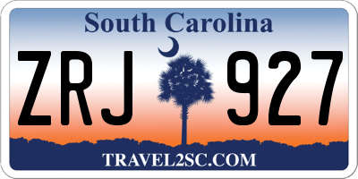 SC license plate ZRJ927