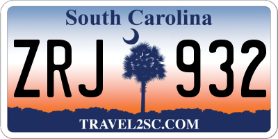 SC license plate ZRJ932