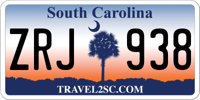 SC license plate ZRJ938