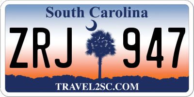 SC license plate ZRJ947