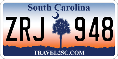 SC license plate ZRJ948